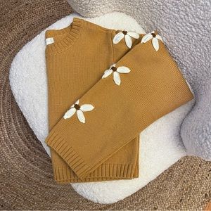 Cropped Altar’d State Sweater with Flower Details